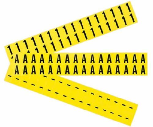 Yellow letter labels