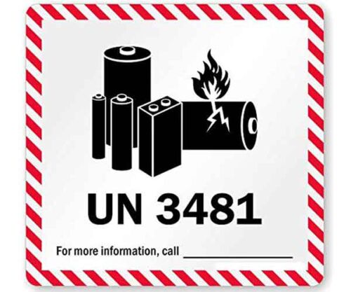 Étiquettes de mise en garde UN3481