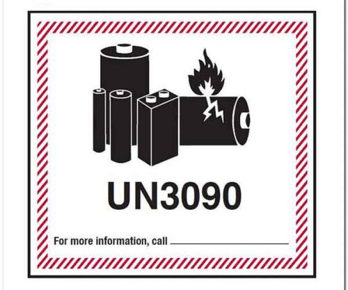 UN 3090 Lithium Battery Labels