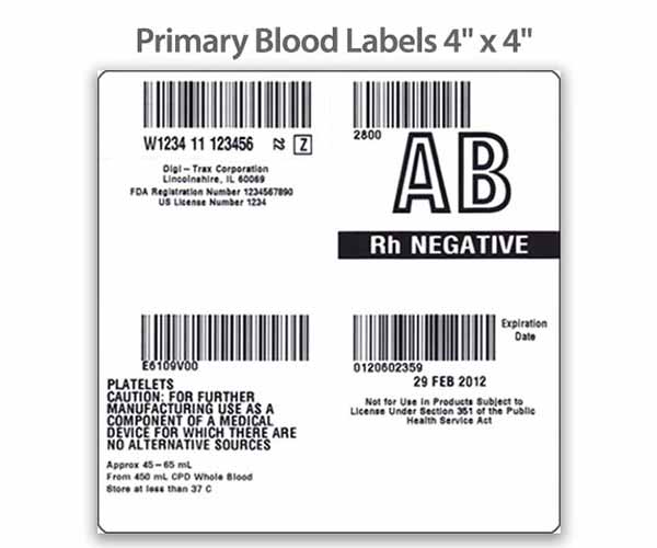 etiketten van bloedzakken