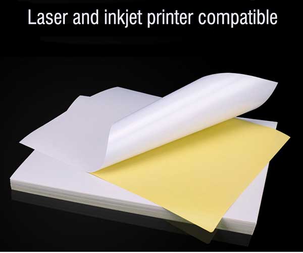 A4 Carta Adesiva Opaca Bianco per stampanti inkjet/laser