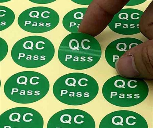 "QC Pass" Circle Labels