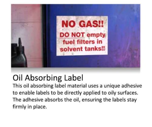 oil absorbing label