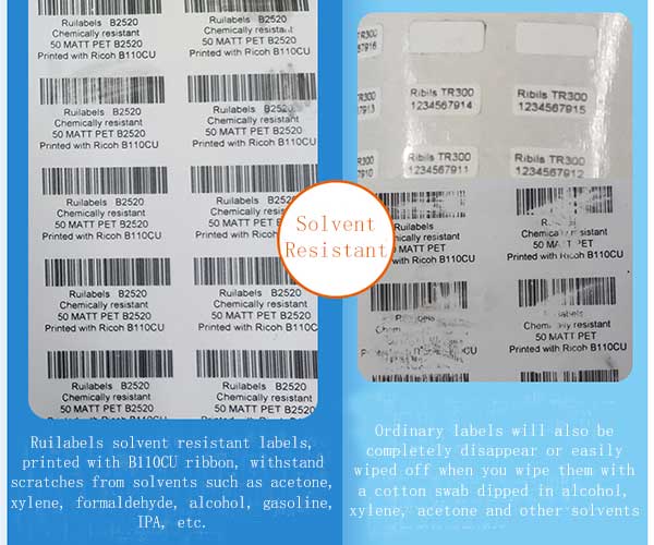 Solvent-Proof Labels